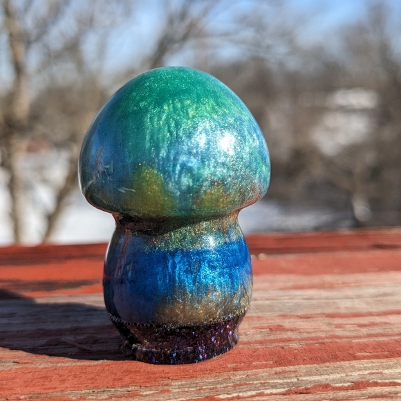 Plant Decor Colorful Snail Mushroom Plant Decor Handmade Resin Art Cute - Picture 5 of 8